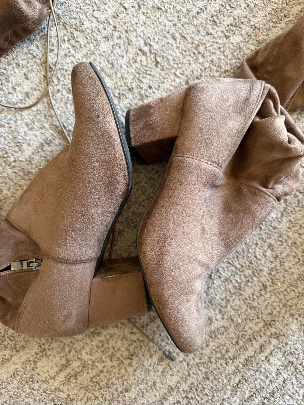 Catherine Malandrino Taupe Faux Suede Over Knee Boots Size 8